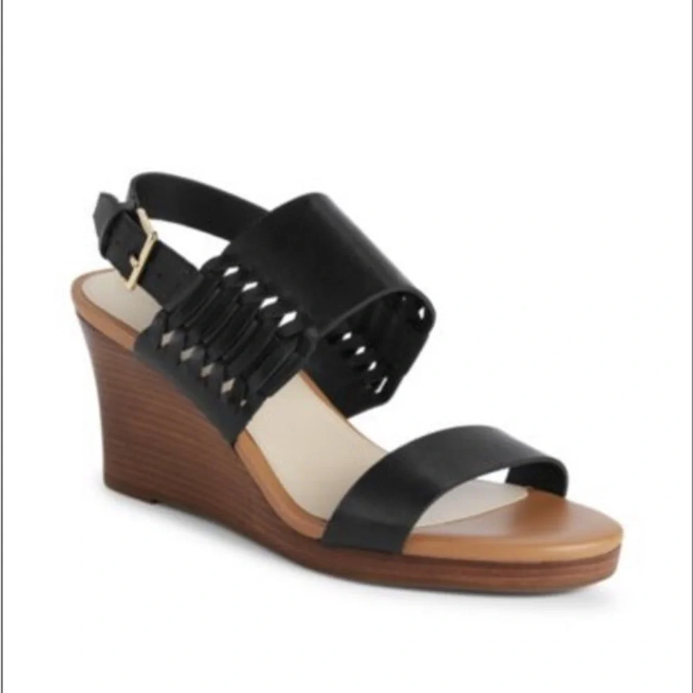 Cole Haan Paiva Grand Wedge – Black Leather – Size 9